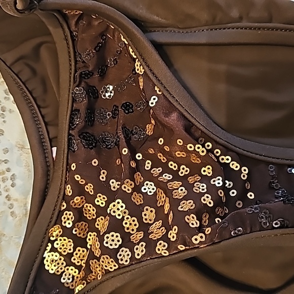 String bikini S tan top is C cup, brown bottom is size 4 VENUS - Picture 2 of 10